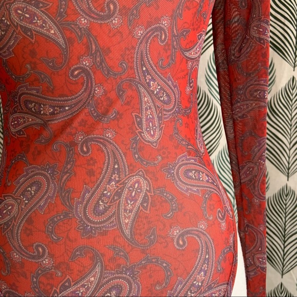 COPY - BORN HONEY | Paisley Sheer Mesh Bodysuit NWT - Picture 5 of 9
